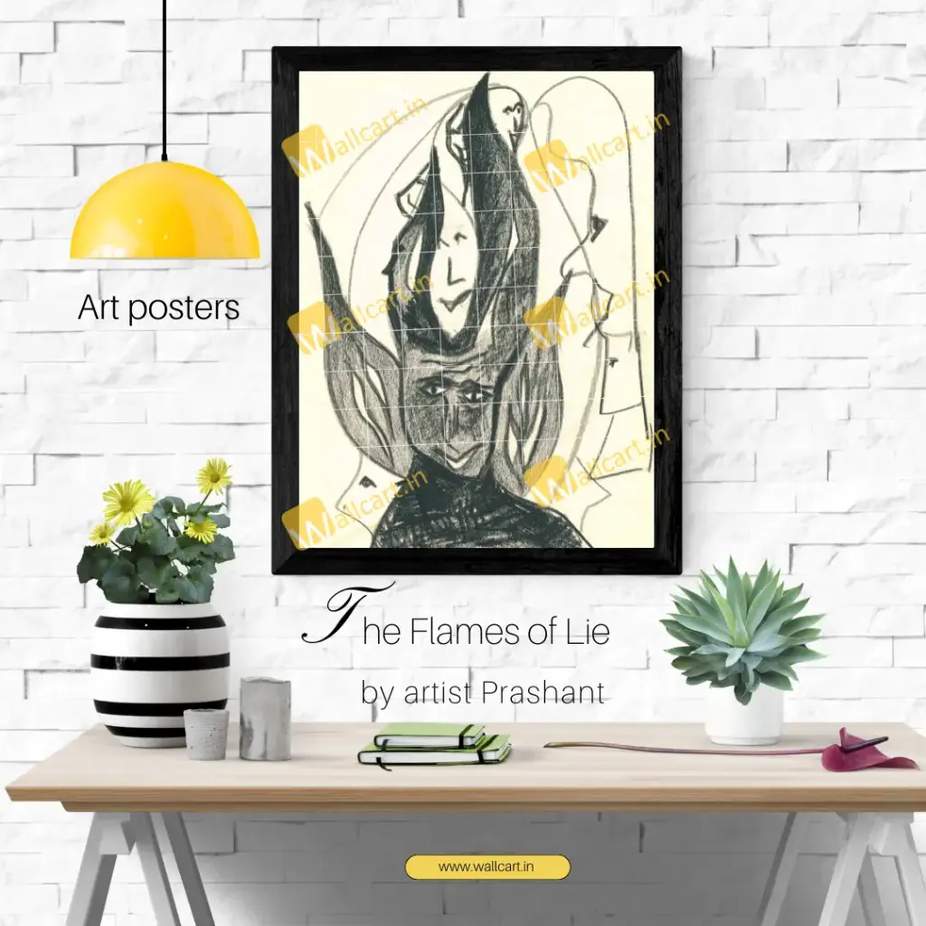 The Flames of Lie (Painting Poster)