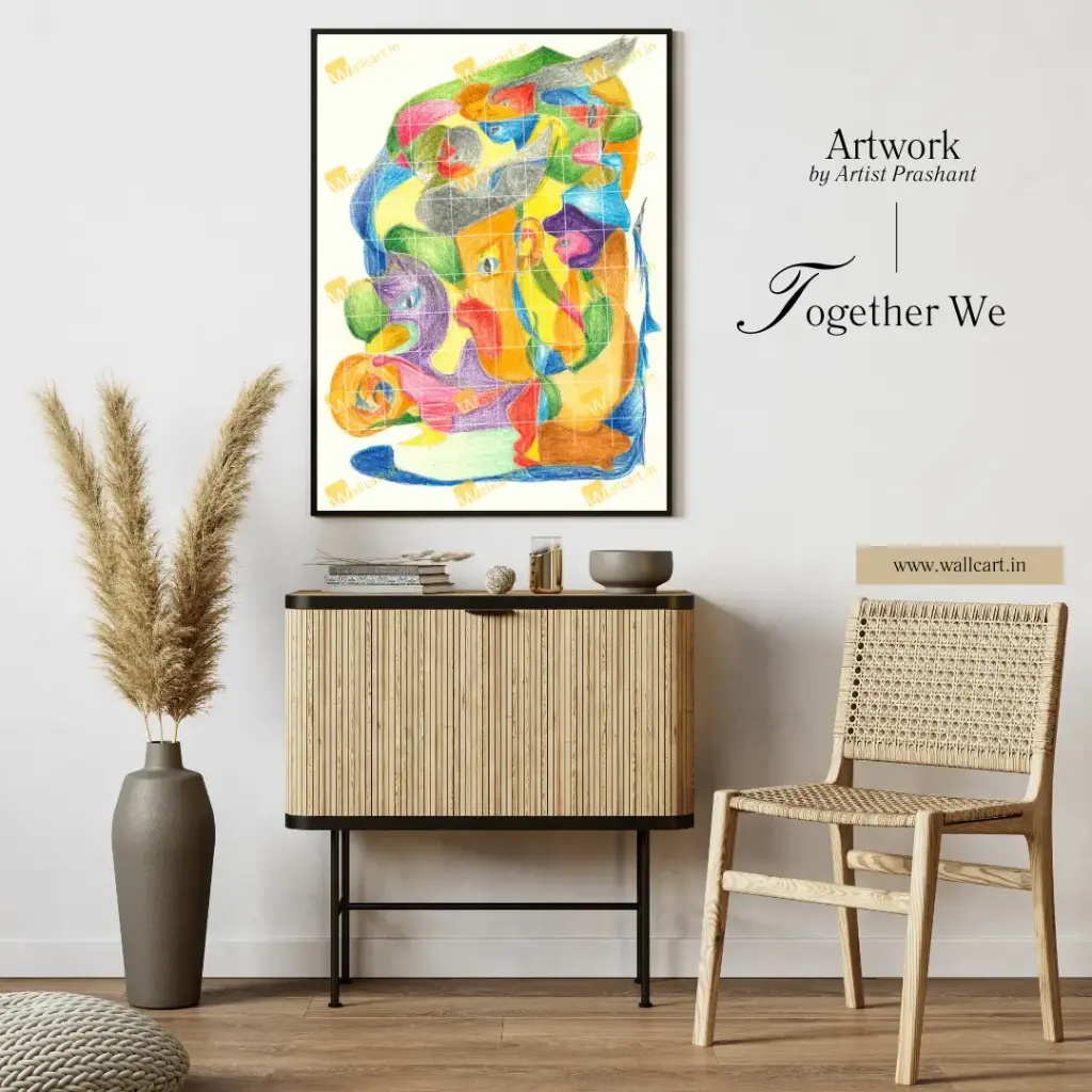 Together We (Painting with Frame)