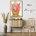 Holding Herself Tight (Painting with Frame) 