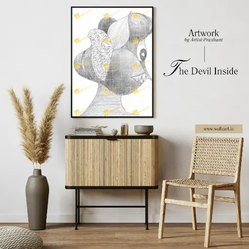 The Devil Inside (Painting with Frame)