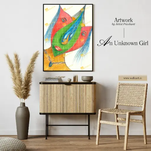 An Unknown Girl (Painting with Frame)